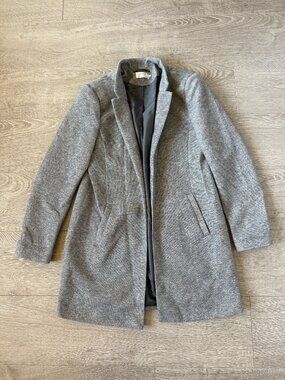 ONLY Gray Melange Longline Tailored Coat Womens M Blazer Overcoat
